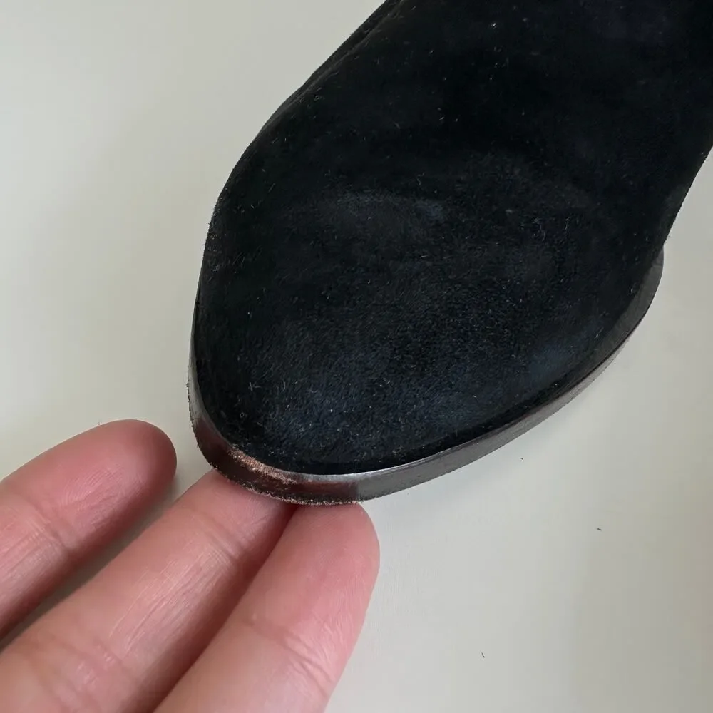 FRYE‎ Boots Womens 6.5 Black Over The Knee Suede Leather Ray Grommet Studded